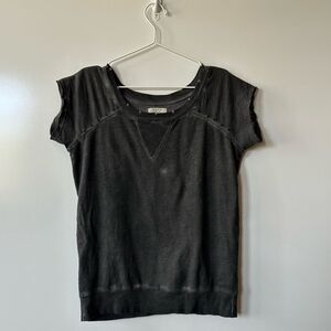 Zara Gray Distressed Grunge Top size Small